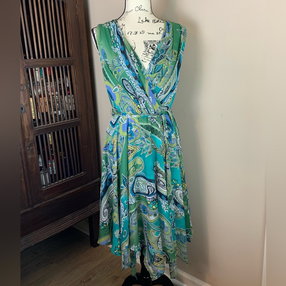 Evan Picone Chiffon Sleeveless Dress